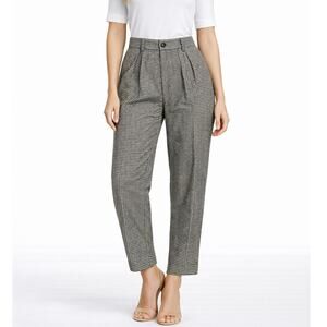 Vintage Jaeger Wool Gingham Pleated High Rise Trousers 90s Classic Medium